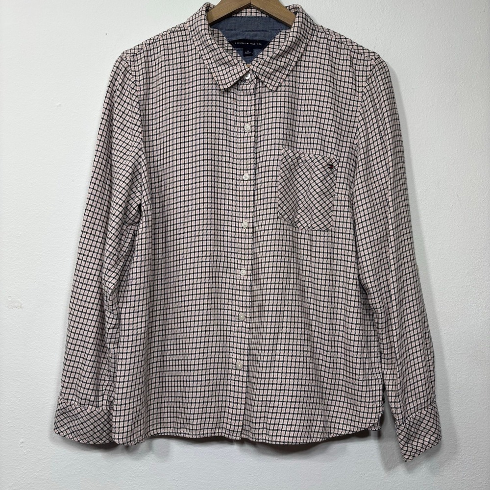 Tommy Hilfiger Plaid Button Shirt Men's XL Classic‎ Prep Casual